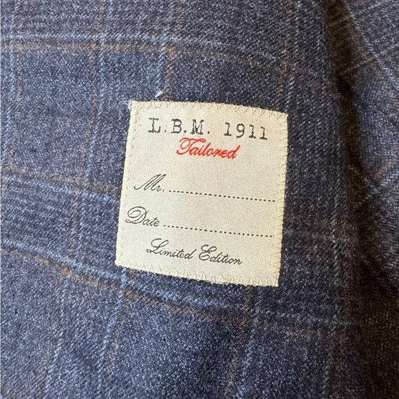 LBM 1911 Luigi Bianchi Mantova Blue Plaid Patch Pockets Men’s Sport Coat 38R - Picture 2 of 8